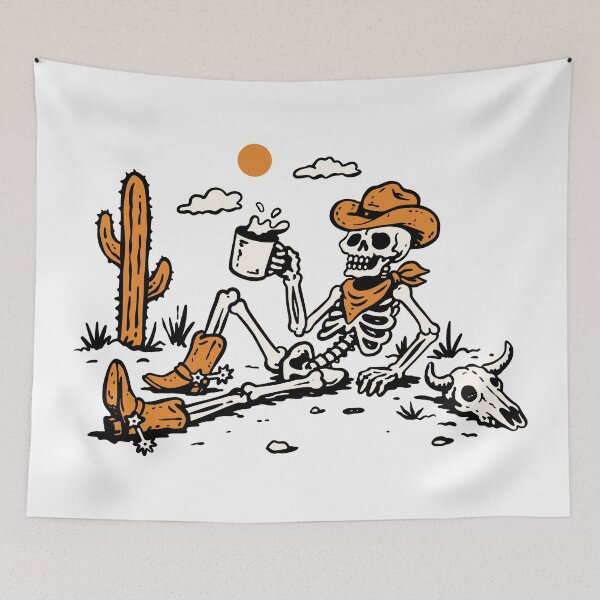 Item preview, Cowboy Skeleton Desert Western Coffee Design designed and sold by trajeado14.