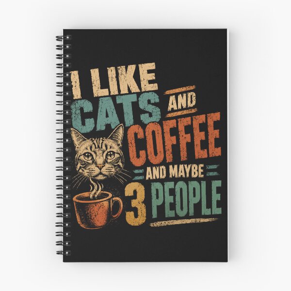 Item preview, I Like Cats And Coffee And Maybe 3 People Feline Owner Caffeine Drinker Introvert Humor designed and sold by SkeletonsDanger.