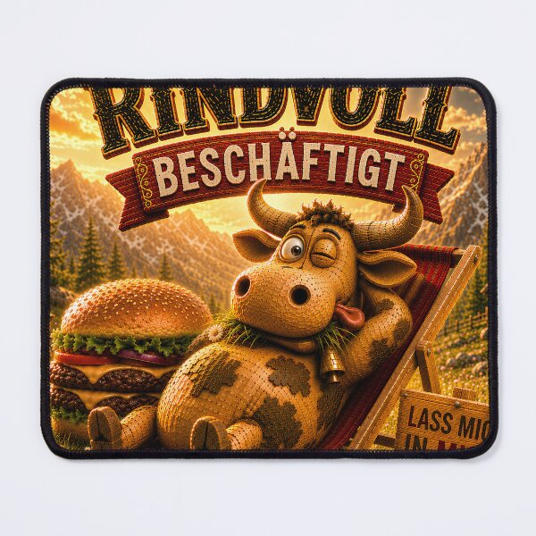 Item preview, Full of Beef, Busy, Funny Cow Burger - funny cow enjoys burger designed and sold by JBXDesigner.