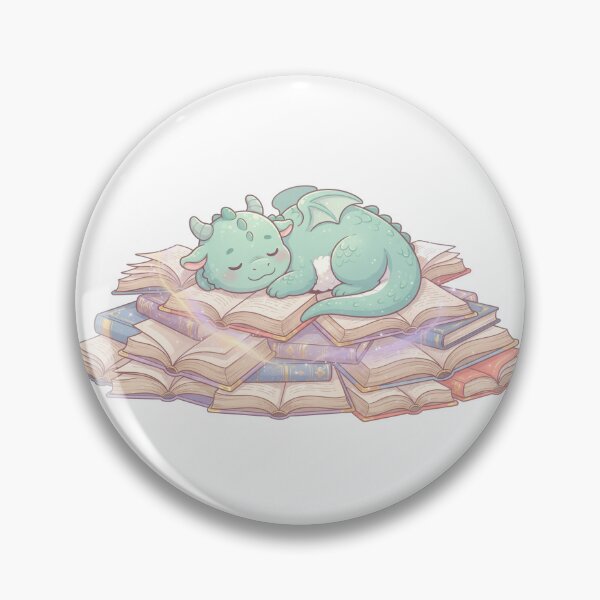 Item preview, Cute Sleeping Baby Dragon on Magical Books designed and sold by StoneByTheMoon.