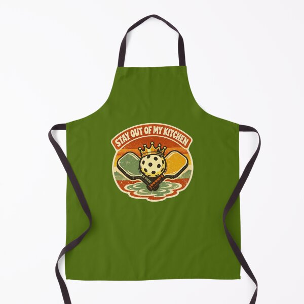 Item preview, Stay Out of My Kitchen – Retro Pickleball Sunset Crown Badge designed and sold by Timeless Junction.