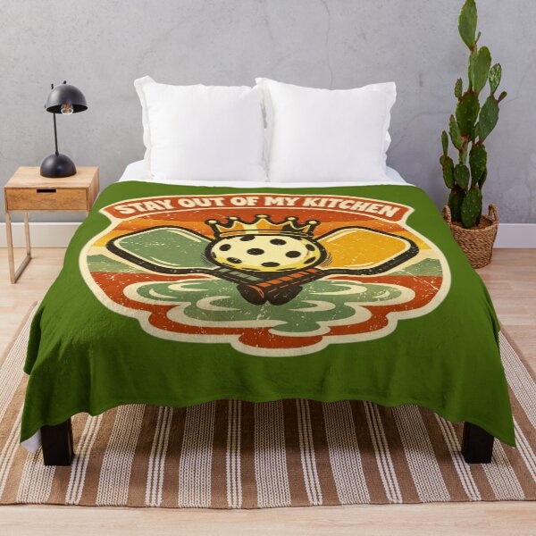 Item preview, Stay Out of My Kitchen – Retro Pickleball Sunset Crown Badge designed and sold by Timeless Junction.