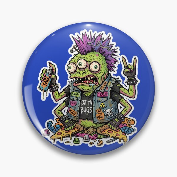 Item preview, Punk Zombie Monster Sticker | Weird Horror Cartoon | Gothic Graffiti Art | Halloween Creepy Creature | Alternative Punk Rock Design designed and sold by Bhaskar Digital Art.