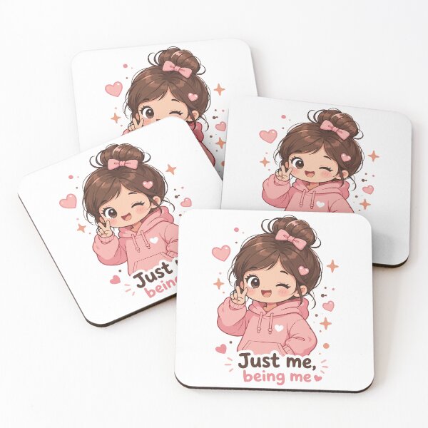 Item preview, Just Me Being Me Cute Kawaii Girl Sticker designed and sold by Charul2dartist.