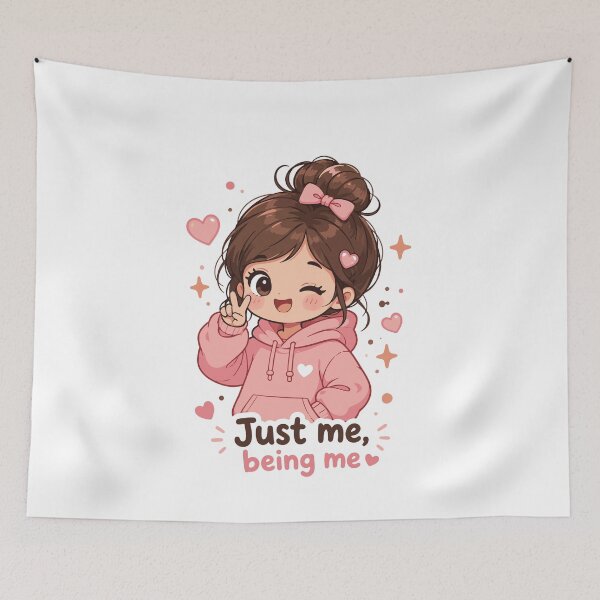 Item preview, Just Me Being Me Cute Kawaii Girl Sticker designed and sold by Charul2dartist.