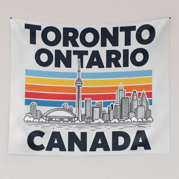 Item preview, Toronto Ontario Canada Minimalist Skyline Retro Colors designed and sold by HowToCanadian.