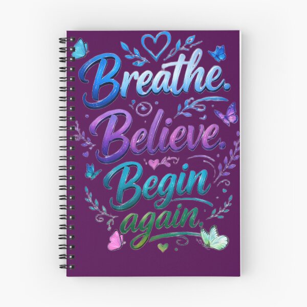 Item preview, Mind and Wellness quote-Breathe Believe Begin Again designed and sold by Brewgoodness.