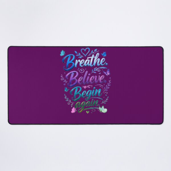 Item preview, Mind and Wellness quote-Breathe Believe Begin Again designed and sold by Brewgoodness.