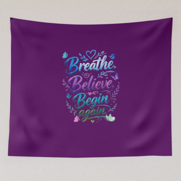Item preview, Mind  and  Wellness  quote-Breathe Believe  Begin  Again designed and sold by Brewgoodness.