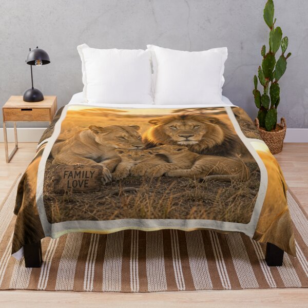 Item preview, Lion Family Love Wildlife Savanna Sunset designed and sold by BagFactoryUK.