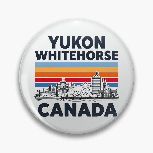 Item preview, Yukon Whitehorse Canada Minimalist Skyline Retro Colors designed and sold by HowToCanadian.