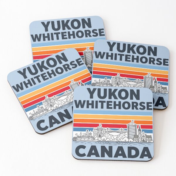 Item preview, Yukon Whitehorse Canada Minimalist Skyline Retro Colors designed and sold by HowToCanadian.