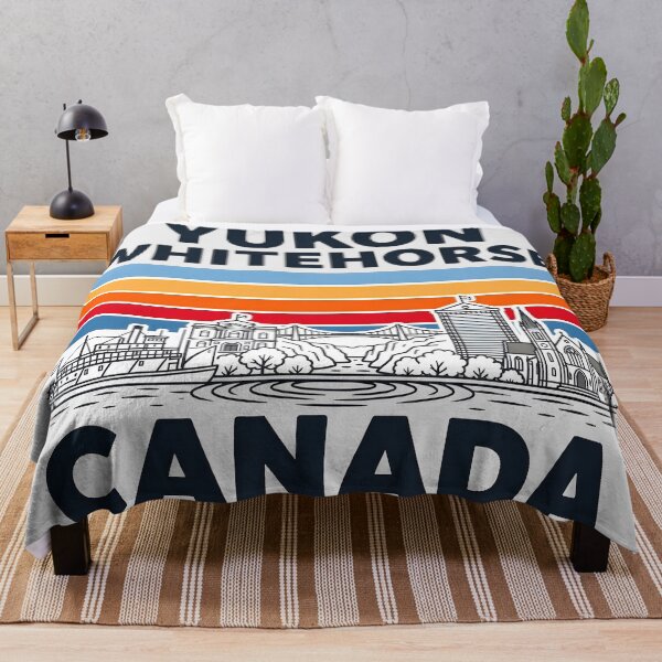 Item preview, Yukon Whitehorse Canada Minimalist Skyline Retro Colors designed and sold by HowToCanadian.