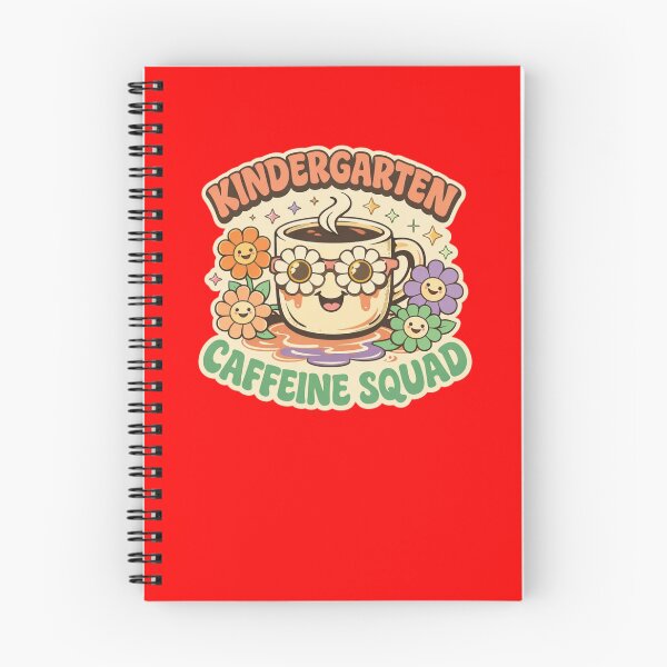 Item preview, Kindergarten Caffeine Squad – Cute Retro Coffee Teacher Badge   designed and sold by Timeless Junction.
