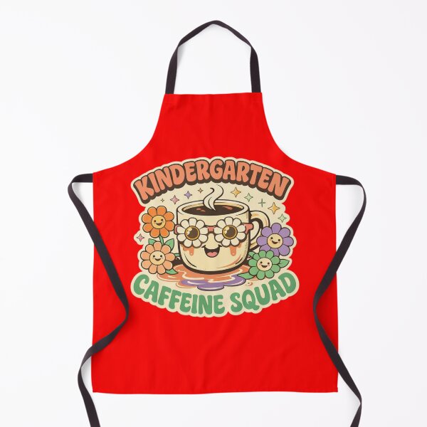 Item preview, Kindergarten Caffeine Squad – Cute Retro Coffee Teacher Badge designed and sold by Timeless Junction.
