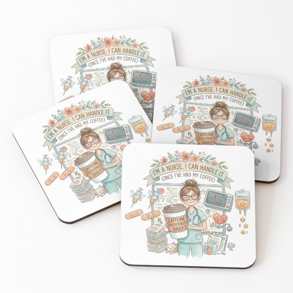 Item preview, Funny Nurse Coffee Lovers Caffeine Prescribed Daily Watercolor designed and sold by DreamyBrushArt.