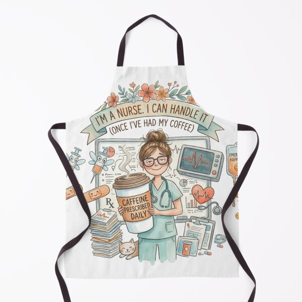 Item preview, Funny Nurse Coffee Lovers Caffeine Prescribed Daily Watercolor designed and sold by DreamyBrushArt.