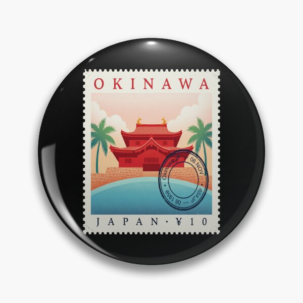 Item preview, Okinawa Japan Shuri Castle Turquoise Coast Stamp Sticker designed and sold by stickercuffs.