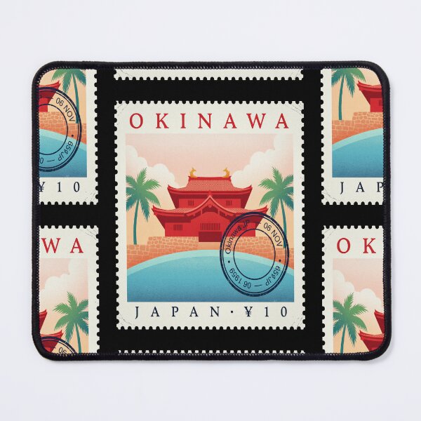 Item preview, Okinawa Japan Shuri Castle Turquoise Coast Stamp Sticker designed and sold by stickercuffs.