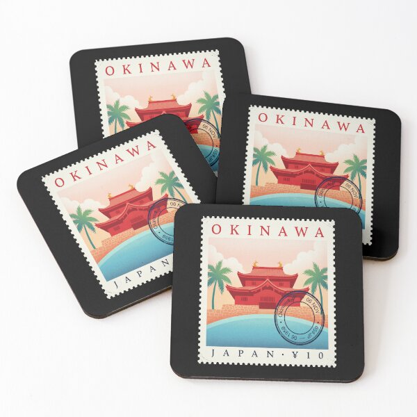 Item preview, Okinawa Japan Shuri Castle Turquoise Coast Stamp Sticker designed and sold by stickercuffs.