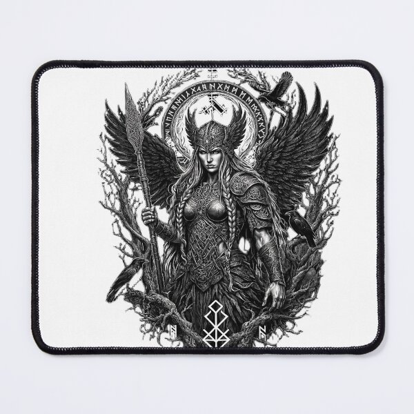 Item preview, Norse Valkyrie Warrior - Elder Futhark Runes & Ravens designed and sold by BloopyWorks.