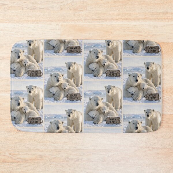 Item preview, Polar Bear Family Cubs Warm Hearts Arctic Snow designed and sold by BagFactoryUK.
