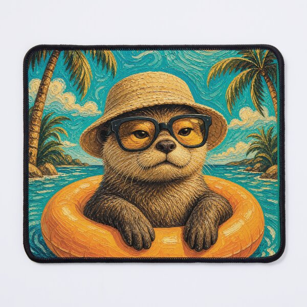 Item preview, Cute Otter Summer Float | Summer Sunshine Animal Artwork designed and sold by merchxwear.