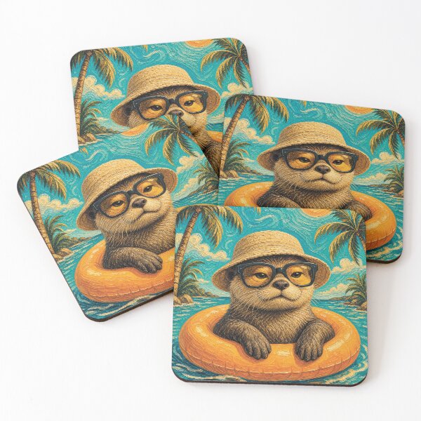 Item preview, Cute Otter Summer Float | Summer Sunshine Animal Artwork designed and sold by merchxwear.