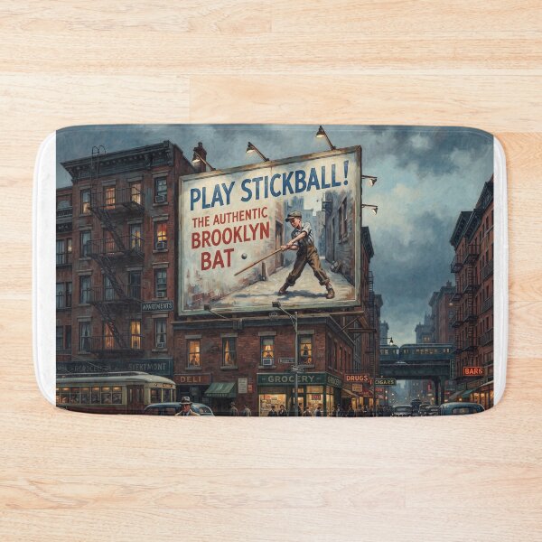Item preview, Vintage Nostalgic NYC Brooklyn Stickball Billboard designed and sold by Home Decor Art.