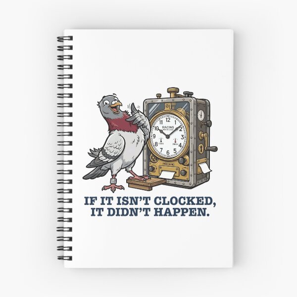 Artikelvorschau, Was nicht gestoppt wird, ist nicht passiert – Lustige Illustration einer Brieftaubenuhr entworfen und verkauft von Sekla-Studio.