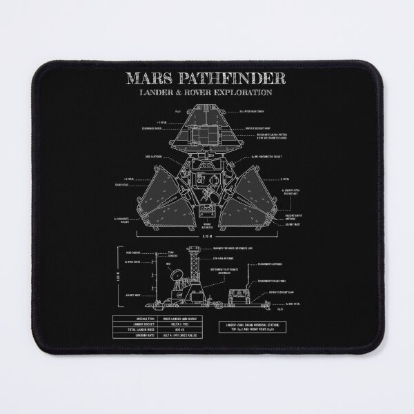 Item preview, Mars Pathfinder Lander and Sojourner Rover (White Stencil - No Background. Vertical) designed and sold by BGALAXY.