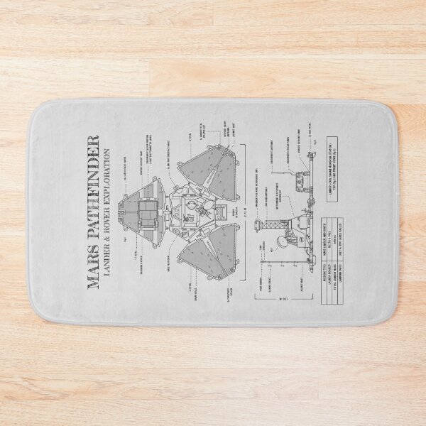 Item preview, Mars Pathfinder Lander and Sojourner Rover (White Stencil - No Background. Vertical) designed and sold by BGALAXY.
