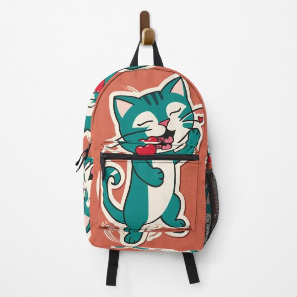 Item preview, Art - Stylized Cat and Red Heart, Symbolism of Love and Positivity designed and sold by World-Pets.