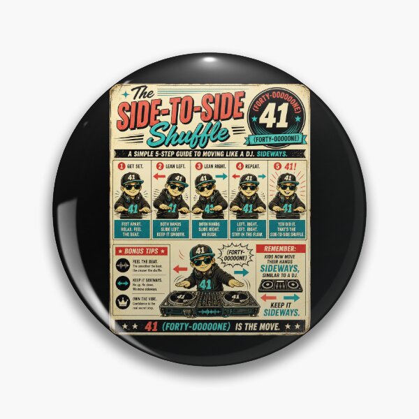 Item preview, 41 (forty-ooooone) SIDEWAYS SOCIETY COLLECTION - DJ COLLECTION The Side-to-Side Shuffle Vintage - dance instruction chart v2 designed and sold by WheelieGdArt.