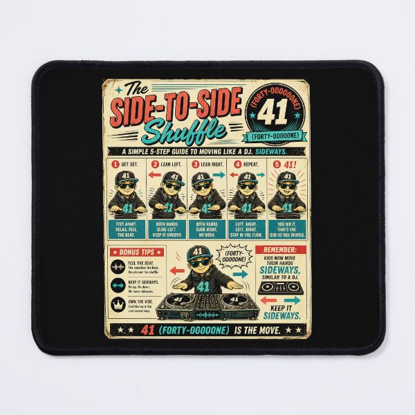 Item preview, 41 (forty-ooooone) SIDEWAYS SOCIETY COLLECTION - DJ COLLECTION The Side-to-Side Shuffle Vintage - dance instruction chart v2 designed and sold by WheelieGdArt.