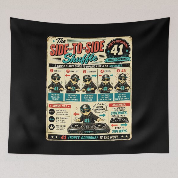 Item preview, 41 (forty-ooooone) SIDEWAYS SOCIETY COLLECTION - DJ COLLECTION The Side-to-Side Shuffle Vintage - dance instruction chart v2 designed and sold by WheelieGdArt.