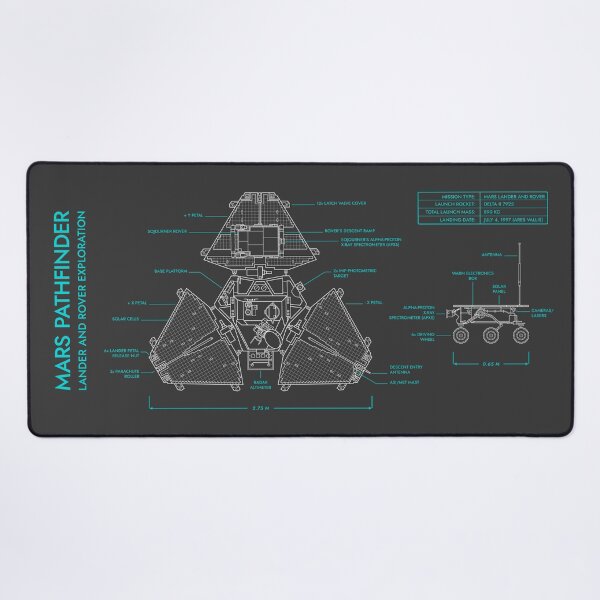 Item preview, Mars Pathfinder Lander and Sojourner Rover (Grey and Turquoise Blueprint. Vertical) designed and sold by BGALAXY.