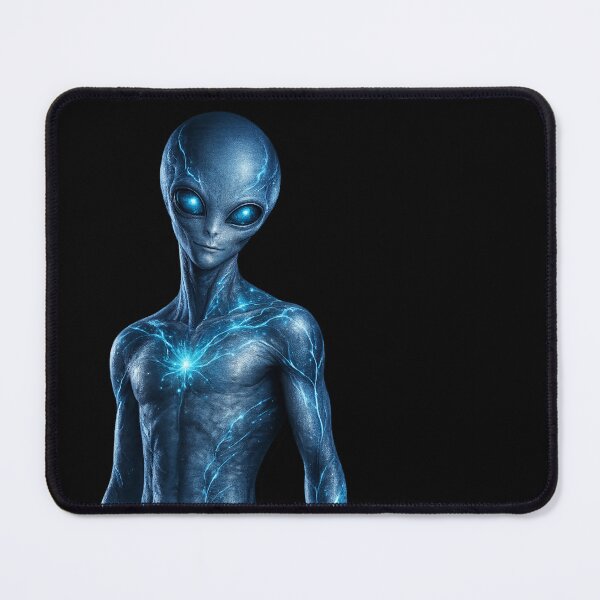 Item preview, Blue Bioluminescent Alien Portrait designed and sold by Ruamid.
