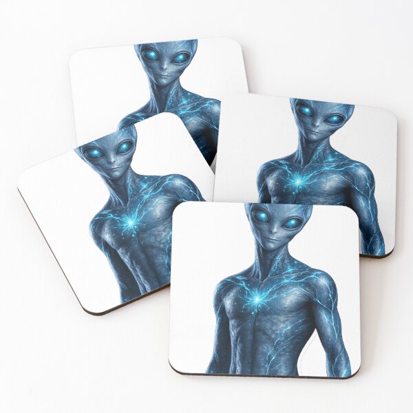 Item preview, Blue Bioluminescent Alien Portrait designed and sold by Ruamid.