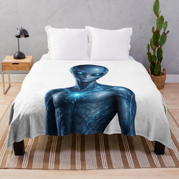 Item preview, Blue Bioluminescent Alien Portrait designed and sold by Ruamid.