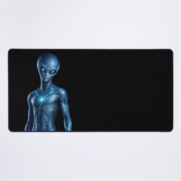 Item preview, Blue Bioluminescent Alien Portrait designed and sold by Ruamid.
