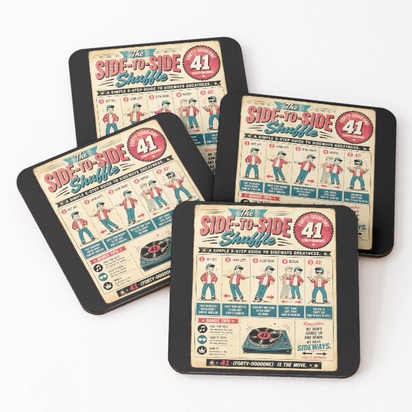 Item preview, 41 (forty-ooooone) SIDEWAYS SOCIETY COLLECTION - DJ COLLECTION The Side-to-Side Shuffle Vintage - dance instruction chart v1 designed and sold by WheelieGdArt.