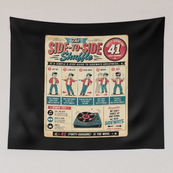 Item preview, 41 (forty-ooooone) SIDEWAYS SOCIETY COLLECTION - DJ COLLECTION The Side-to-Side Shuffle Vintage - dance instruction chart v1 designed and sold by WheelieGdArt.