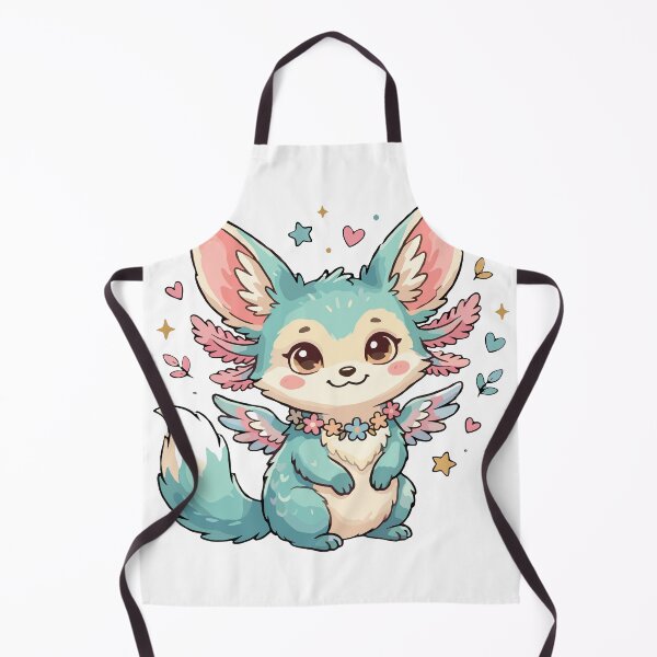 Item preview, Cute Magical Axolotl Fox with Flower Necklace designed and sold by lcuiy.