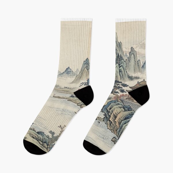 Item preview, Vintage Chinoiserie Mountain & River Flow through designed and sold by PixDezines.