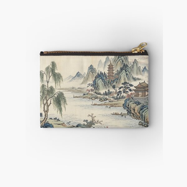 Item preview, Vintage Chinoiserie Mountain & River Flow through designed and sold by PixDezines.