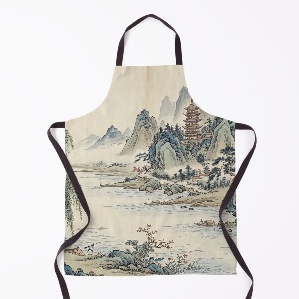Item preview, Vintage Chinoiserie Mountain & River Flow through designed and sold by PixDezines.