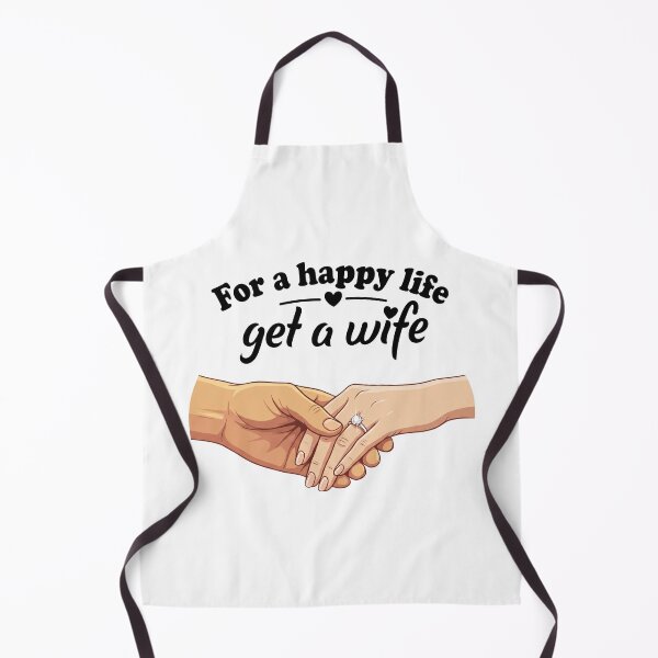 Item preview, For a Happy Life Get a Wife – Romantic Marriage & Love Quote Illustration 3 designed and sold by WordPlayStudio.