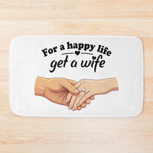 Item preview, For a Happy Life Get a Wife – Romantic Marriage & Love Quote Illustration 3 designed and sold by WordPlayStudio.
