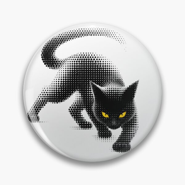 Item preview, Sneaky Halftone Black Cat Yellow Eyes designed and sold by xMErCUrY03x.